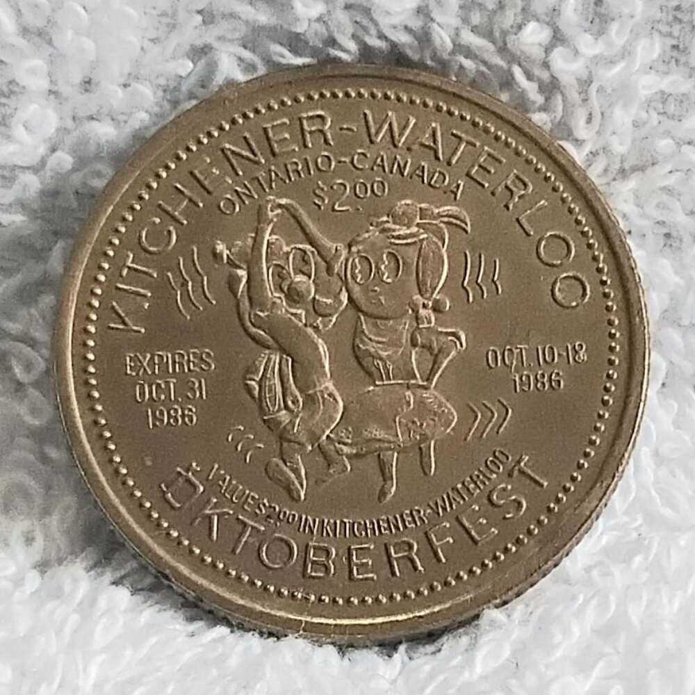 Vintage 1986 Kitchener-Waterloo Oktoberfest West Montrose Kissing Bridge Token!!